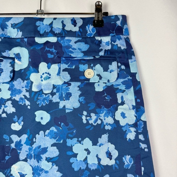 J. Crew Blue Watercolor Begonias Floral Pencil Skirt 2 - Picture 4 of 5